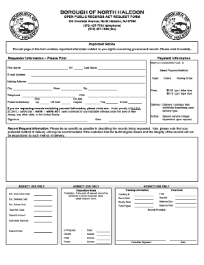 Haledon Borough Nj Opra Request Form