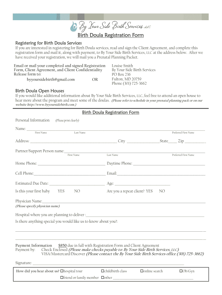 Doula Certification  Form