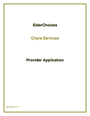 Chore Provider Application Michigan  Form