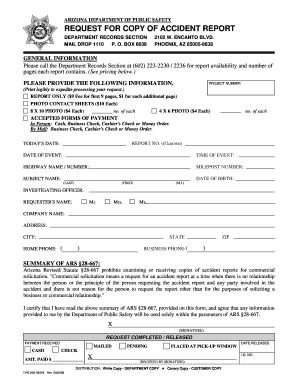 Arizona Department of Public Safety  Form