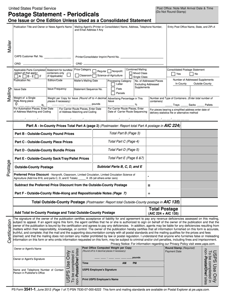  Ps Form 3541 1 June 2021