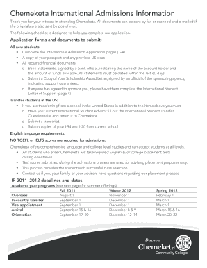  Filable Chemeketa Comunity College Application Form 2011