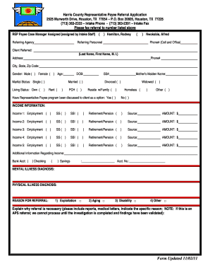 Social Security Payee Form Filled Example