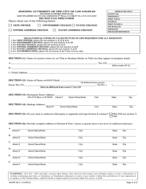 HOUSING AUTHORITY of the CITY of LOS ANGELES HACLA Hacla  Form