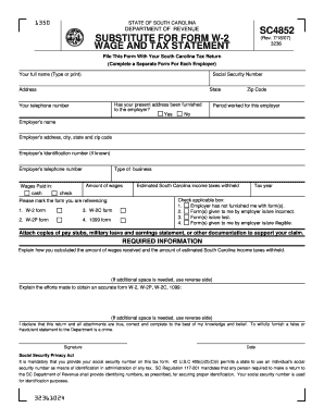 Fillable Sc4852  Form