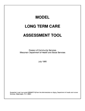 MODEL LONG TERM CARE ASSESSMENT TOOL Wisconsin Dhs Wisconsin  Form