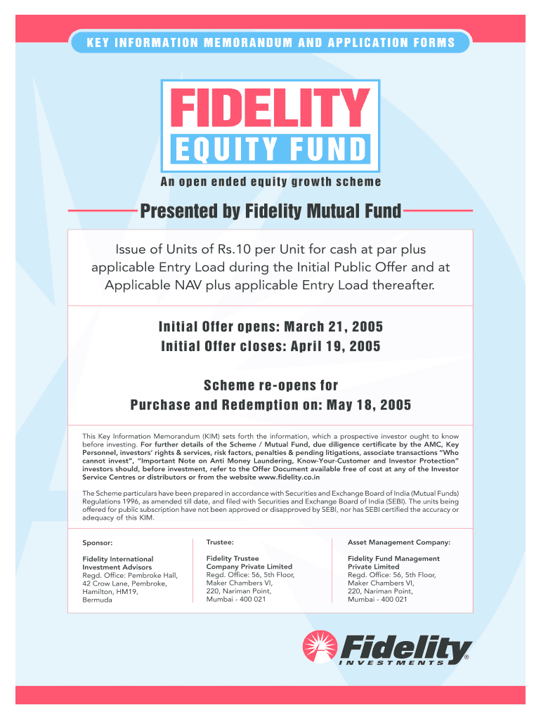 Download Fidelity Equity Fund IPO Application Form Sai Securities