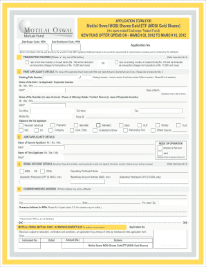 111207698 Motilal Oswal MOSt Shares Gold ETF MOSt Gold  Form