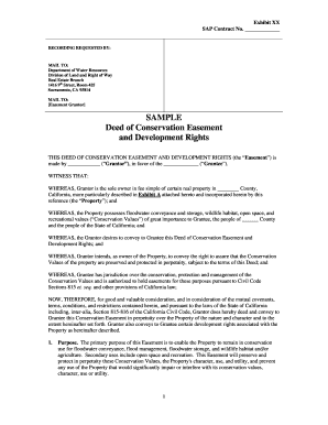 Sample Conservation Easement Department of Water Resources Water Ca  Form