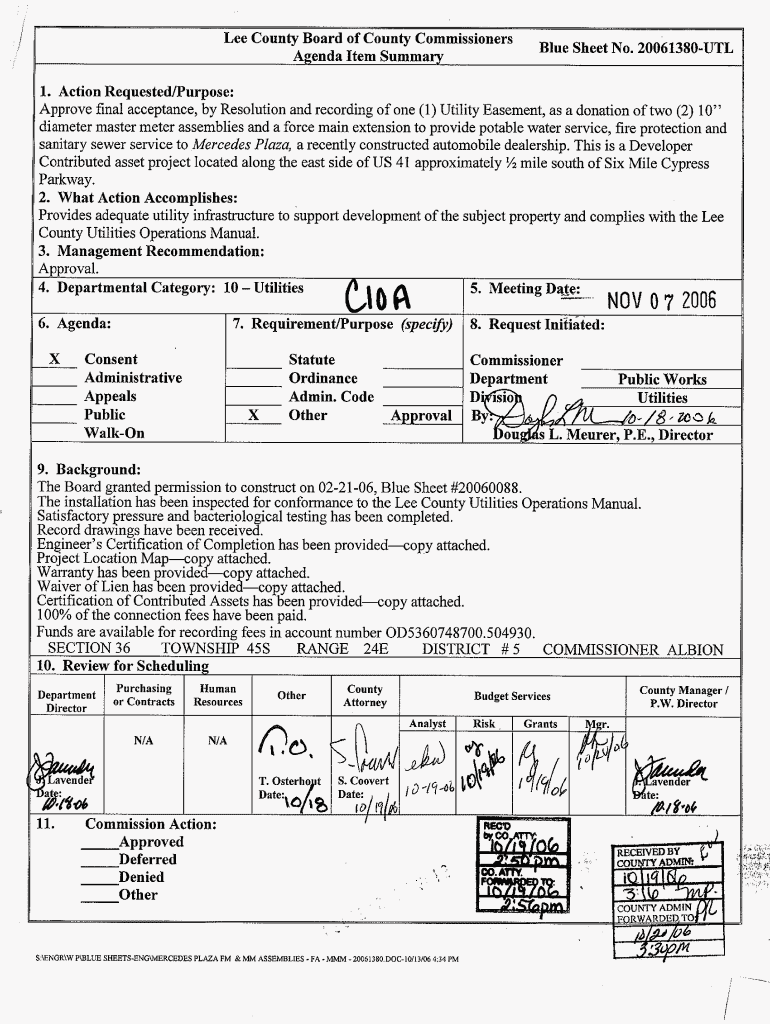 Plaza Lee County Florida  Form