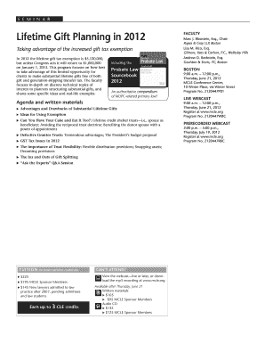 Lifetime Gift Planning in MCLE Mcle  Form