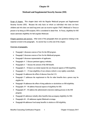 Chapter 10 Medicaid and Supplemental Security Income SSI  Form