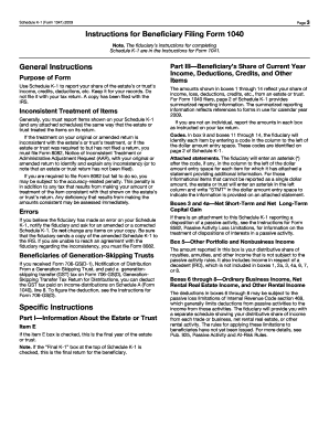 Form 1041 Schedule K 1 Beneficiary&#039;s Share of Income, Deductions, Credits, Etc