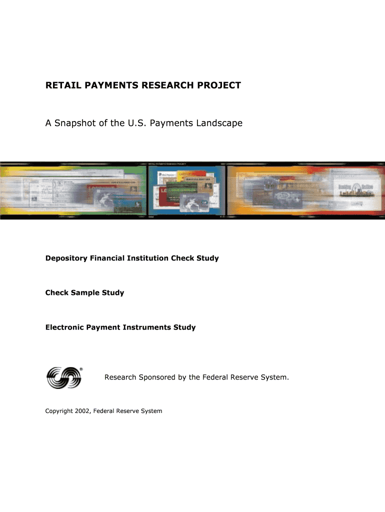 Retail Payments Research Project FRBservices Org Frbservices  Form