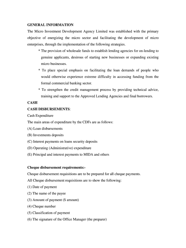 Cash Disbursement Book  Form