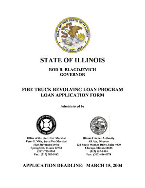 STATE of ILLINOIS ROD R BLAGOJEVICH GOVERNOR FIRE Illinoisfirefighters  Form