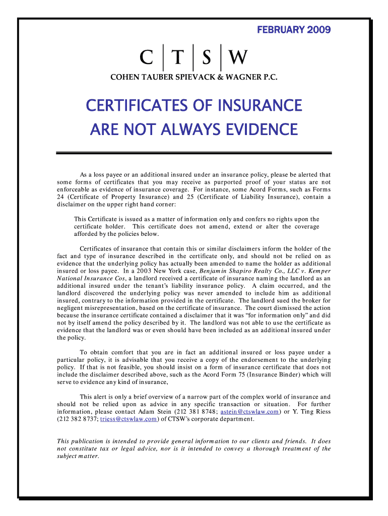 Certificate Holders &amp;amp; Additional Insureds What&#039;s the Difference?  Form