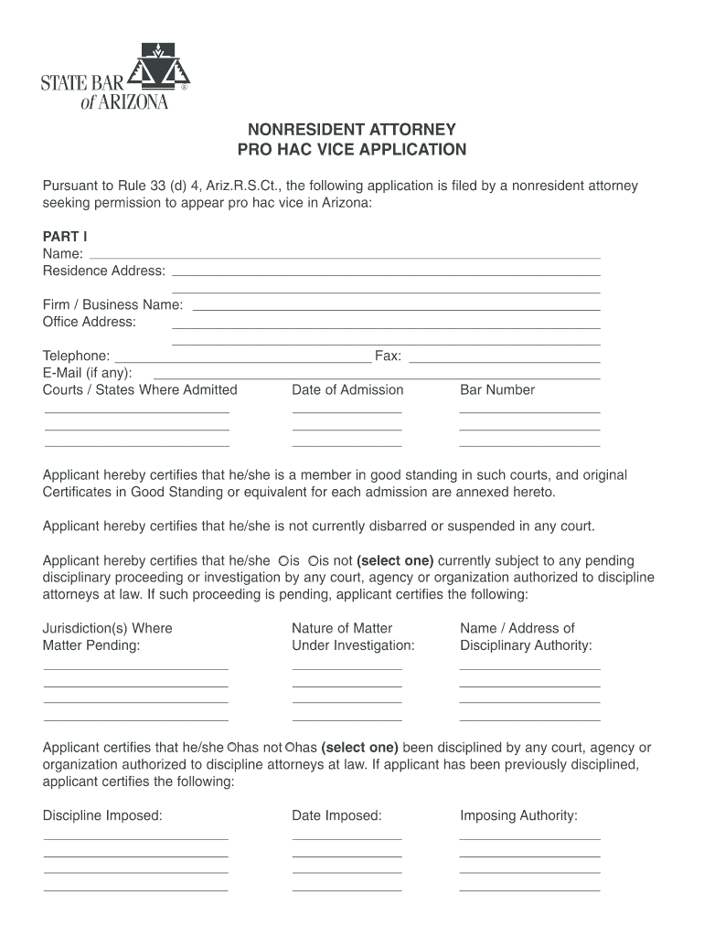 NONRESIDENT ATTORNEY  Form