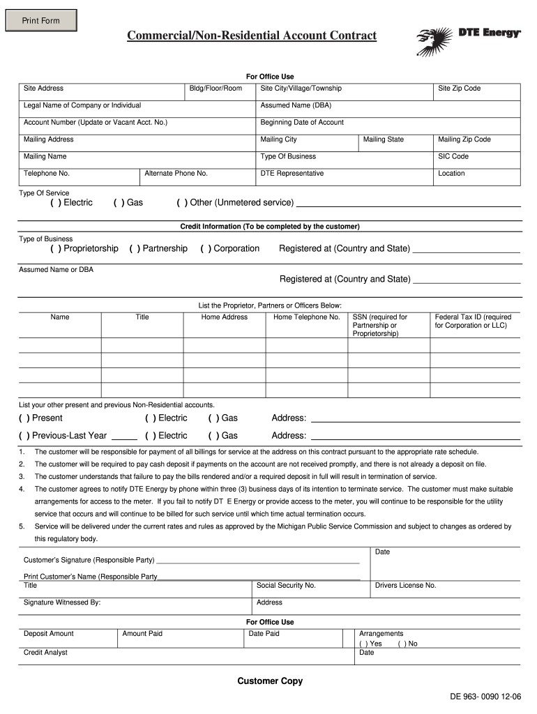  Dte Energy Utility Bill Template 2006-2024