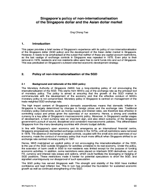 Singapores Policy of Non Internationalisation  Form