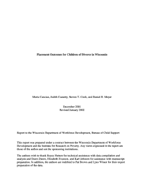 Placement Outcomes for Children of Divorce in Wisconsin Maria Irp Wisc  Form