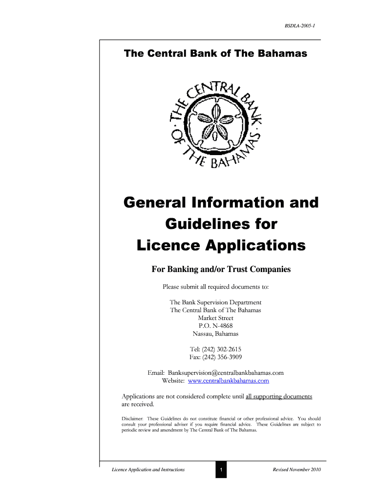 General Guidelines for Licence Application 11 10  Form