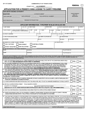 Pa Form Sp 4 127 for York County