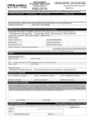 DSP BlackRock US Flexible* Equity Fund DSP BlackRock Mutual Fund  Form