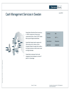 Cash Management Services in Sweden  Form