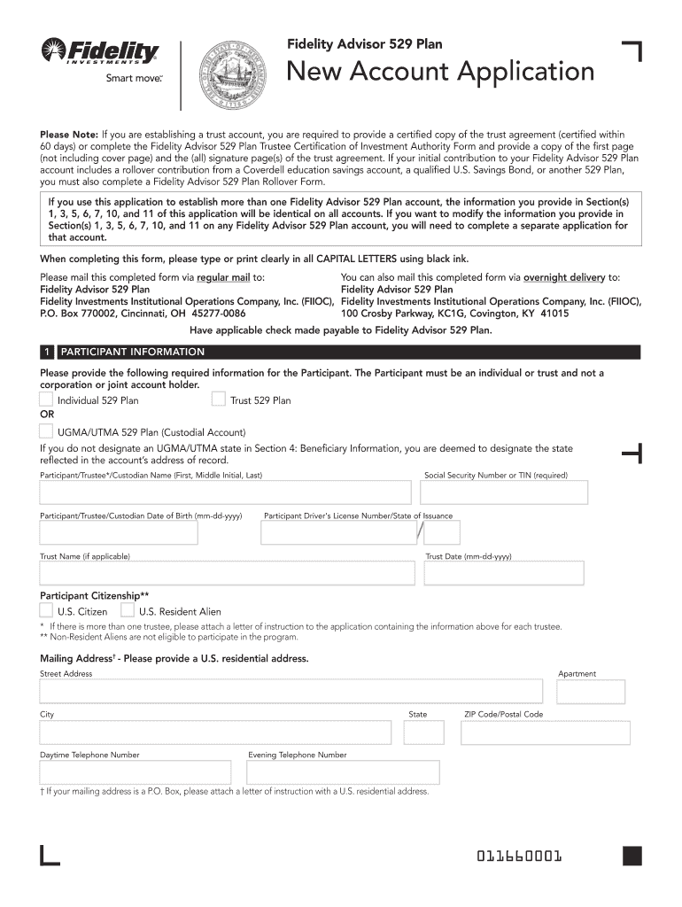 Fidelity Advisor 529 Application Atlantic Financial  Form