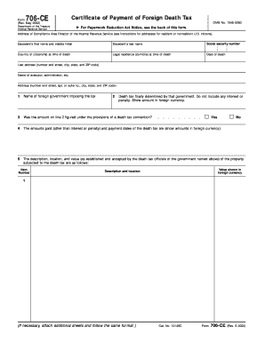 Form 706 CE Rev May Fill in Capable