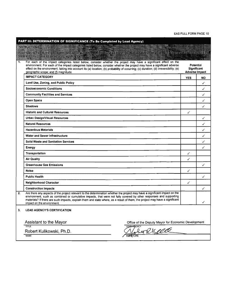 ENVIRONMENTAL REVIEW NYC Gov Nyc  Form