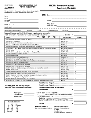  Printable Kentucky State Tax Forms 2003