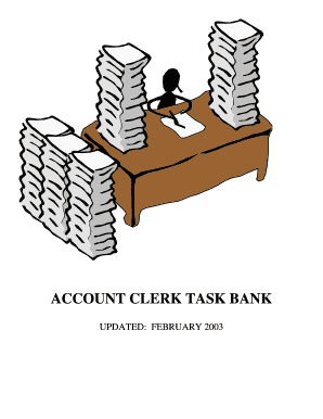 ACCOUNT CLERK TASK BANK  Form