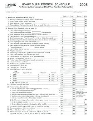 IDAHO SUPPLEMENTAL SCHEDULE  Form