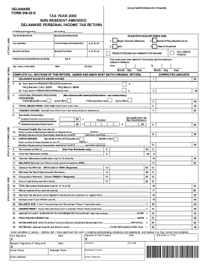 NON RESIDENT AMENDED DELAWARE Division of Revenue Revenue Delaware  Form