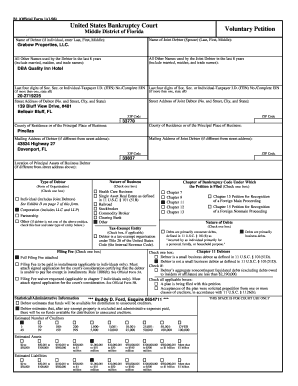 Bankruptcy Forms Grabow Properties, LLC Buddy D Ford, Esquire 0654711