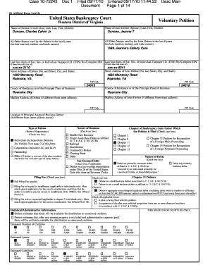 Bankruptcy Forms Duncan, Charles Calvin Jr &amp; Jeanne T Michael D Hart 32403