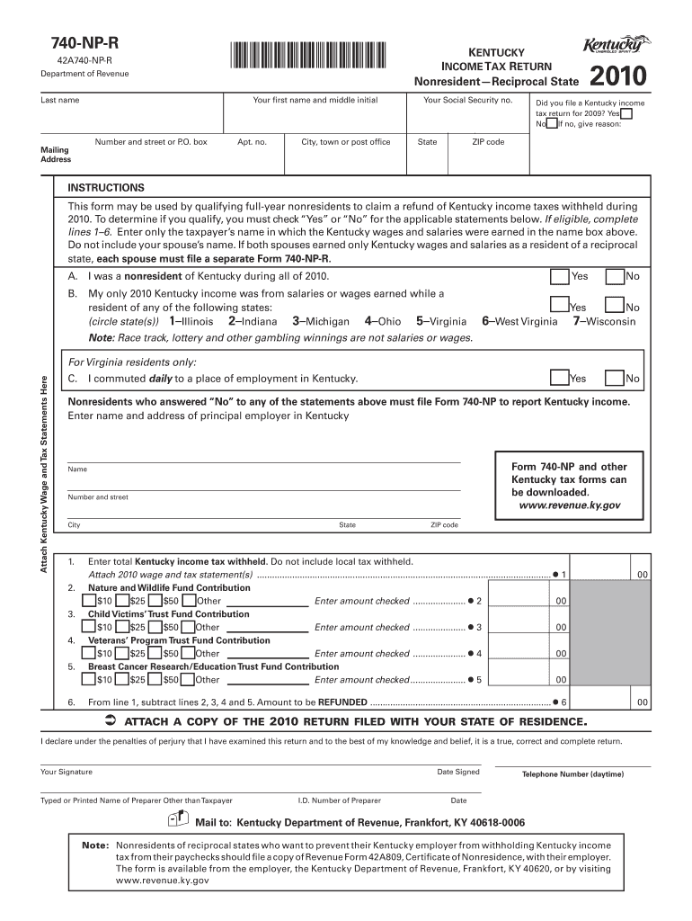 1042A740 NP R 0003 Indd Revenue Ky  Form