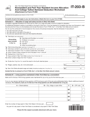 Form it 203 BNonresident and Part Year Resident EFile