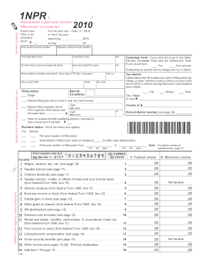 1NPR Wisconsin Department of Revenue Revenue Wi  Form
