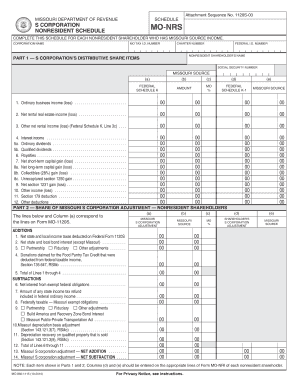 NONRESIDENT SCHEDULE  Form