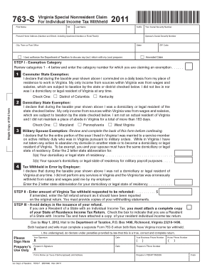 Fillable Va Tax Form 763 S