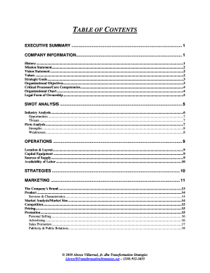 Business Plan Template PDF  Form