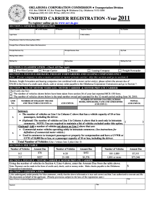 UNIFIED CARRIER REGISTRATION Year UNIFIED CARRIER  Form