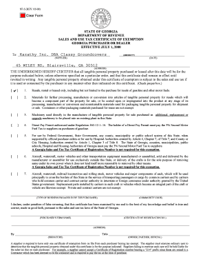 Georgia Resale Certificate Online  Form