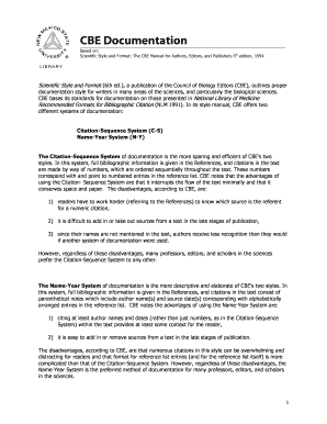 Council of Biology Editors CBE Citation Sequence System MIT  Form