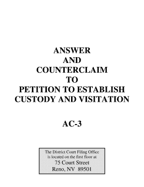 Counter Petition Form for Child Custody in Texas