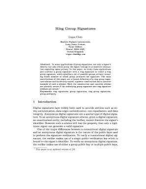 Ring Group Signatures  Form