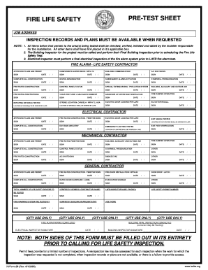 Ladbs Inspection Card  Form